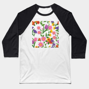 Flower pattern Baseball T-Shirt